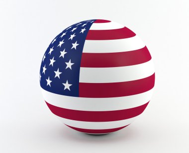 3d küre üzerinde Amerikan (ABD) bayrağı