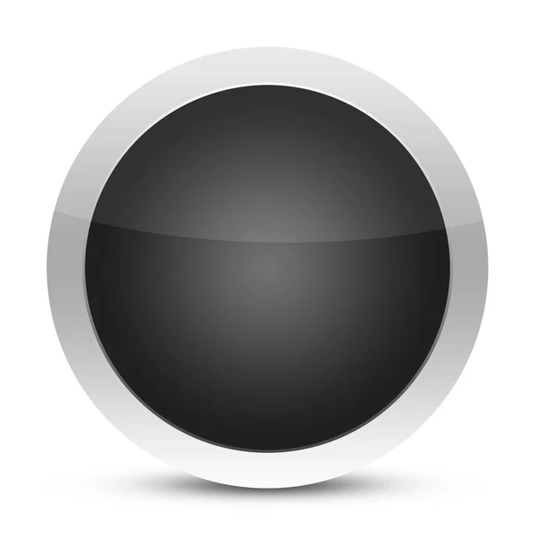 Botão preto brilhante vazio — Fotografia de Stock