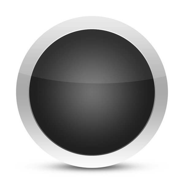 empty glossy Black button