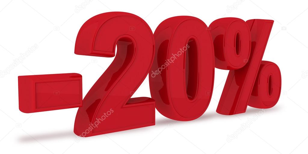 Come Si Calcola Il 20 Per Cento Di Sconto sconto del 20 per cento — Foto Stock © maziarAgha #33521943