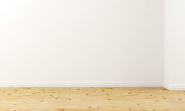 3D boş oda ahşap döşeme