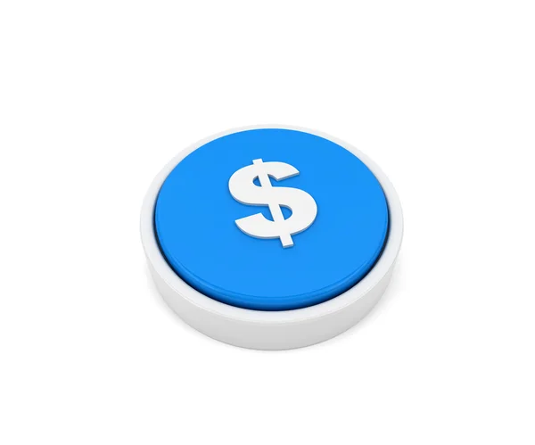 Blue button with dollar sign — Stock Photo, Image