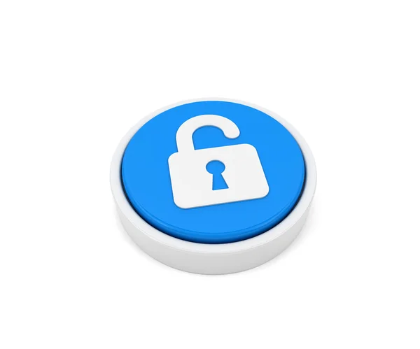 Blue button open lock — Stock Photo, Image