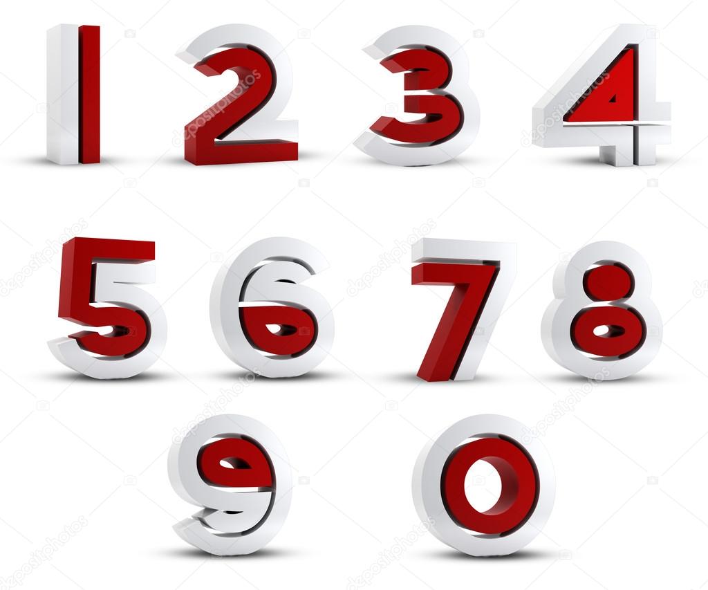 3D numbers abstract