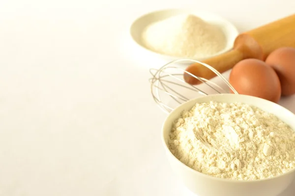 Baking ingredients on a white background — Stock Photo, Image