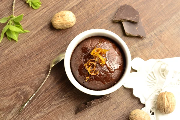 Budino di cioccolato e noci — Foto Stock