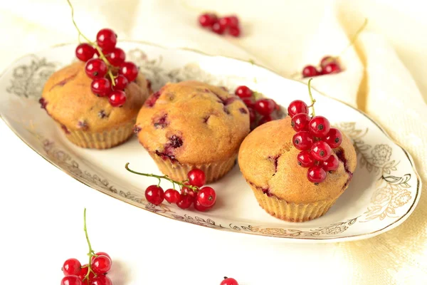 Muffin integrali con ribes rosso — Foto Stock