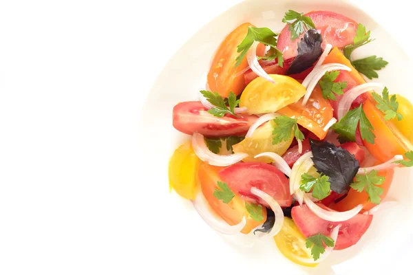 Salad of colorful tomatoes — Stock Photo, Image