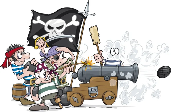 Piratas dos desenhos animados — Vetor de Stock