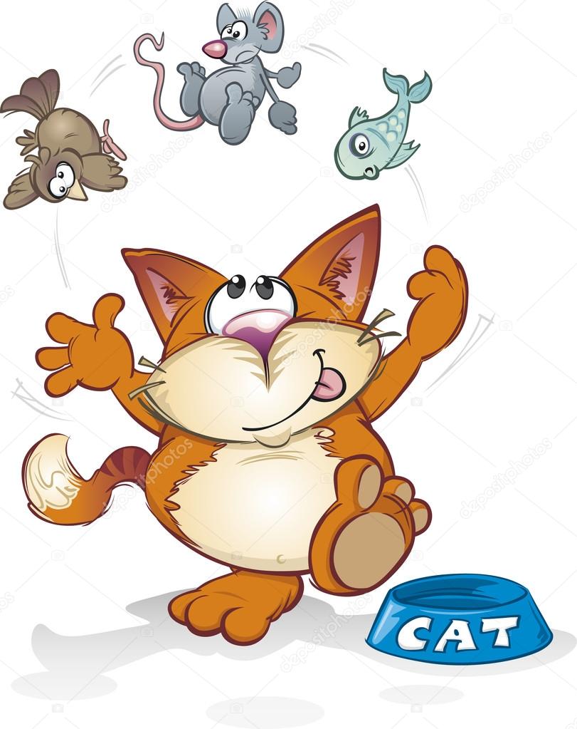 Cartoon Juggling Cat — Stock Vector © scribblestoons 20300803