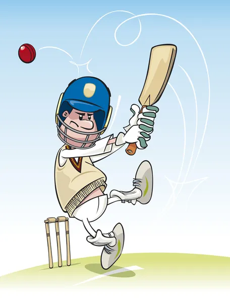 Cricketing Batsman — Stock Vector