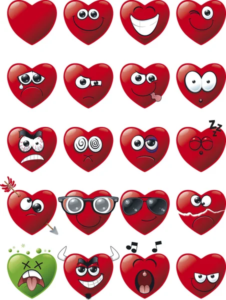 karikatür kalp Icon set