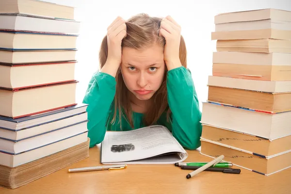 Bored van studeren — Stockfoto