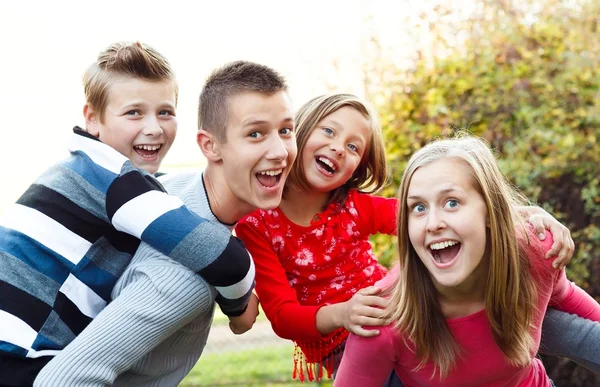 Au pair with children — Stock Photo, Image