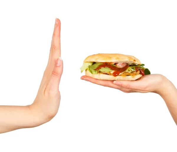 Nein zu ungesundem Essen! — Stockfoto