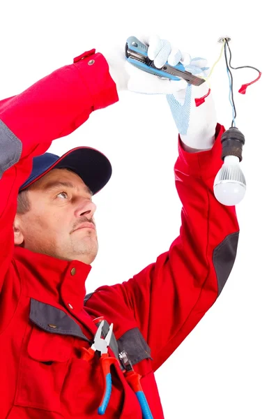 Homme à tout faire travaillant avec Cutter — Photo