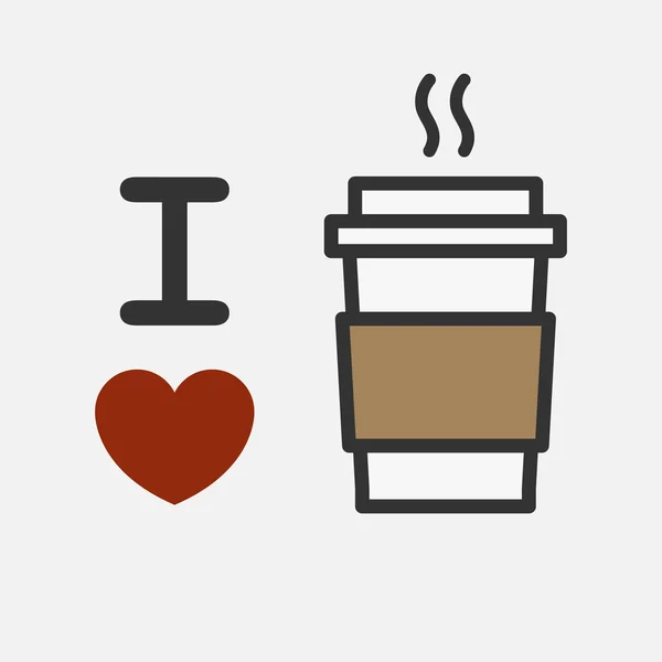 Liebe Kaffee — Stockvektor