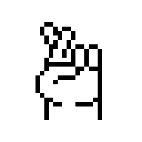 Gesto Ruky Pixel Art — Stockový vektor
