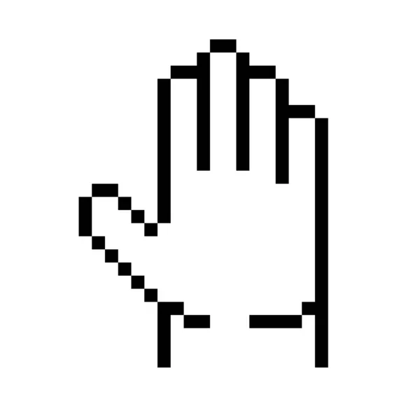 Pixel Art Hand Gesture — Stock Vector