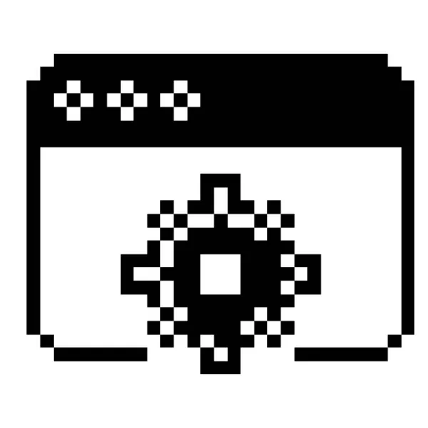 Desarrollo Pixel Art Icono Negocios — Vector de stock