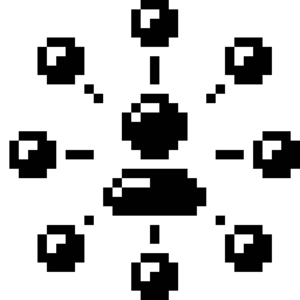 Клієнт Pixel Art Business Icon — стоковий вектор