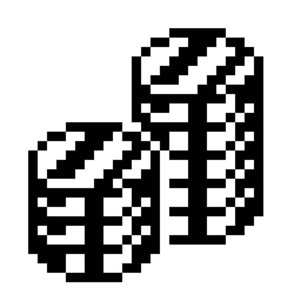 Moneda Pixel Art Icono Negocios — Vector de stock