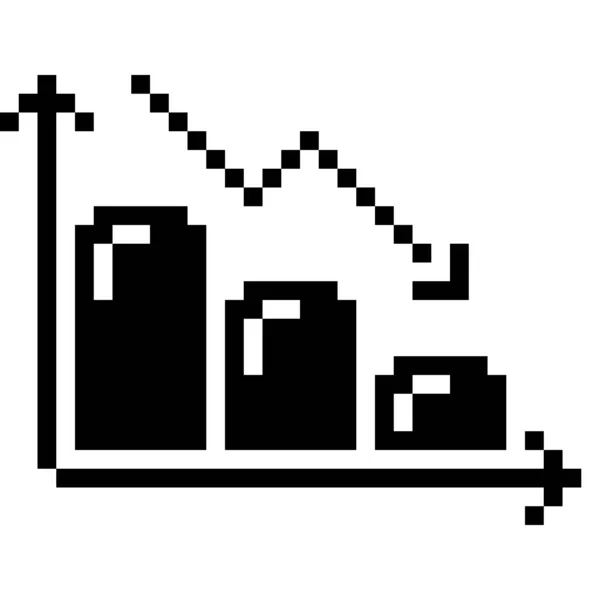 Padající Mapa Pixel Art Business Icon — Stockový vektor