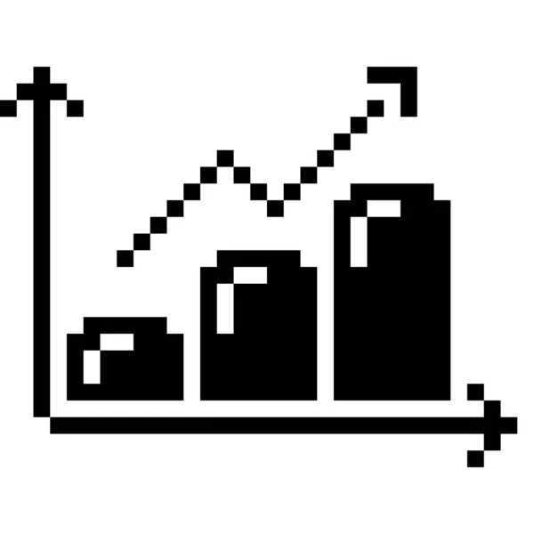 Groeigrafiek Pixel Art Business Pictogram — Stockvector