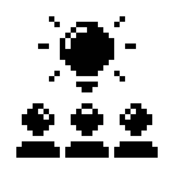 头脑风暴 Pixel Art Business Icon — 图库矢量图片