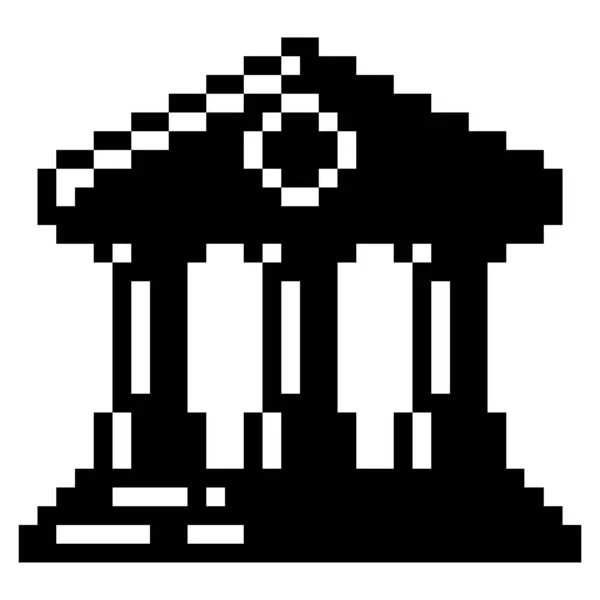 Banka Pixel Art Business Icon — Stockový vektor