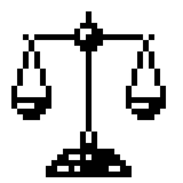 Balance Pixel Art Icono Negocios — Vector de stock