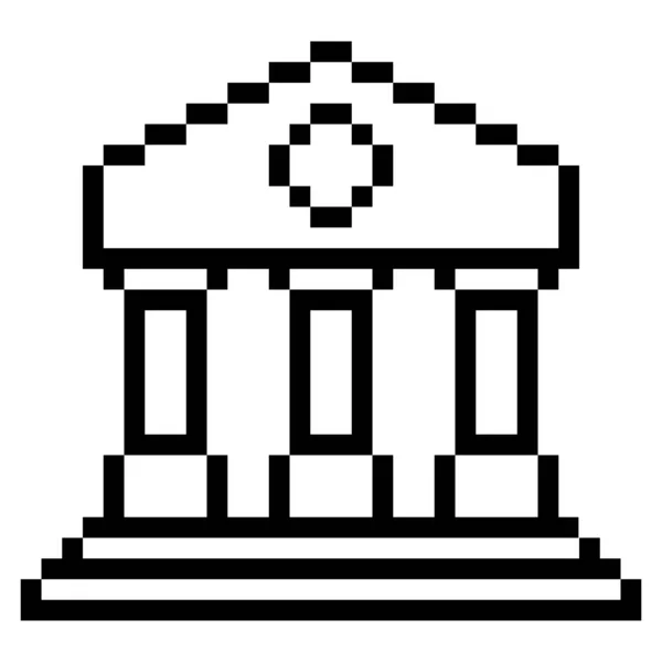 Bank Pixel Art Business Ikona — Wektor stockowy