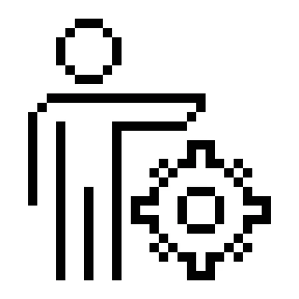 Manažere Pixel Art Business Icon — Stockový vektor