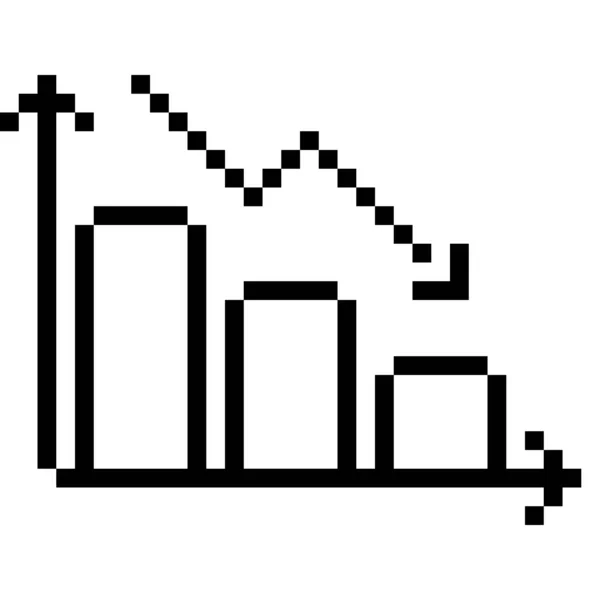 Padající Mapa Pixel Art Business Icon — Stockový vektor