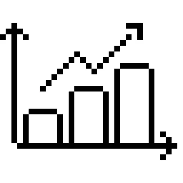 Groeigrafiek Pixel Art Business Pictogram — Stockvector