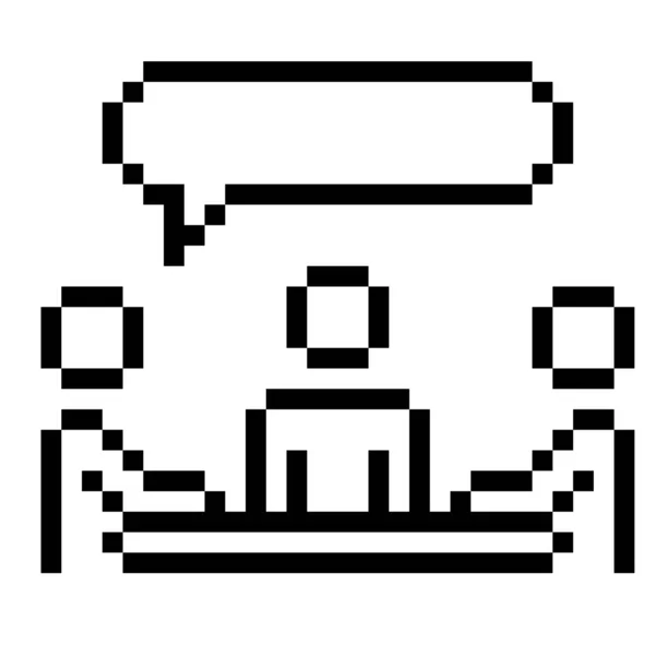 开个会Pixel Art Business Icon — 图库矢量图片