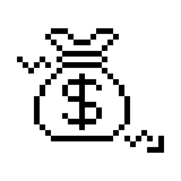 Crise Pixel Art Icône Affaires — Image vectorielle