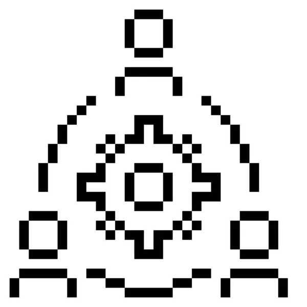 Співпраця Pixel Art Business Icon — стоковий вектор