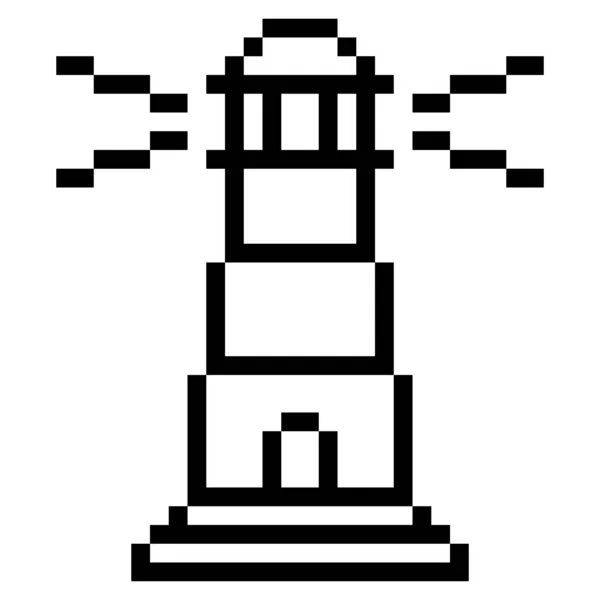 Maják Pixel Art Business Icon — Stockový vektor