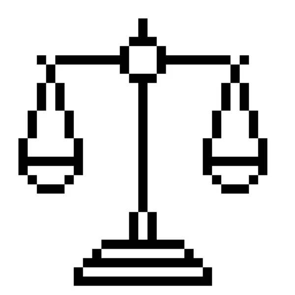 Balance Pixel Art Icono Negocios — Vector de stock