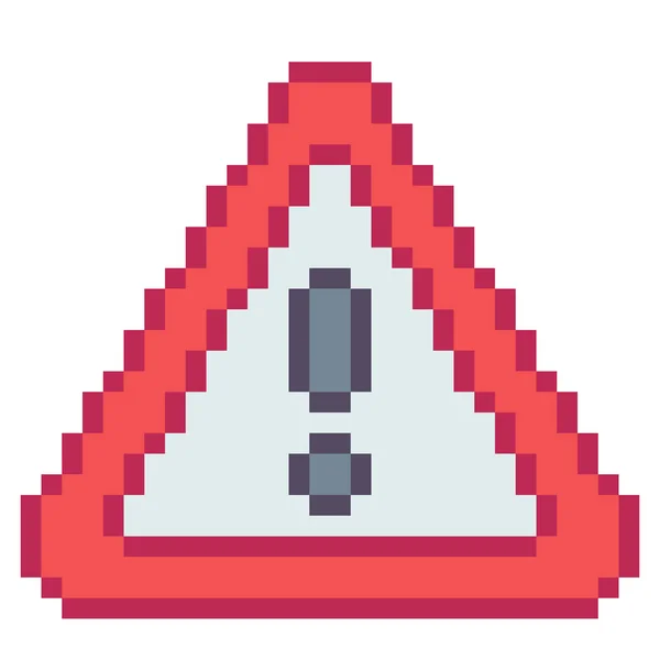 Precaución Pixel Art Icono Negocios — Vector de stock