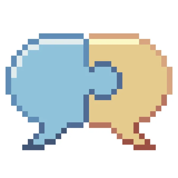 Discussion Pixel Art Business Icon — Stock Vector