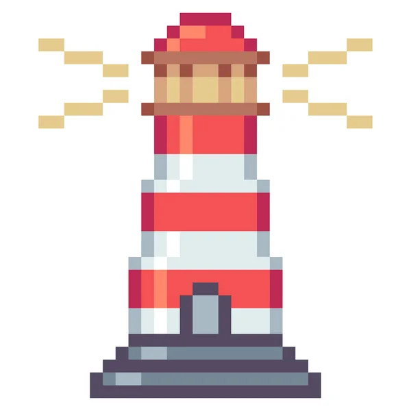 Faro Pixel Art Icono Negocios — Archivo Imágenes Vectoriales