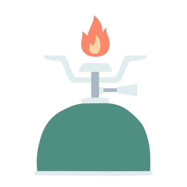 Kamp sobası. El çizimi karalama simgesi.