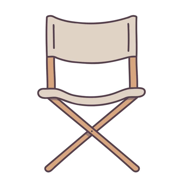 Cadeira Campismo Ícone Doodle Desenhado Mão —  Vetores de Stock
