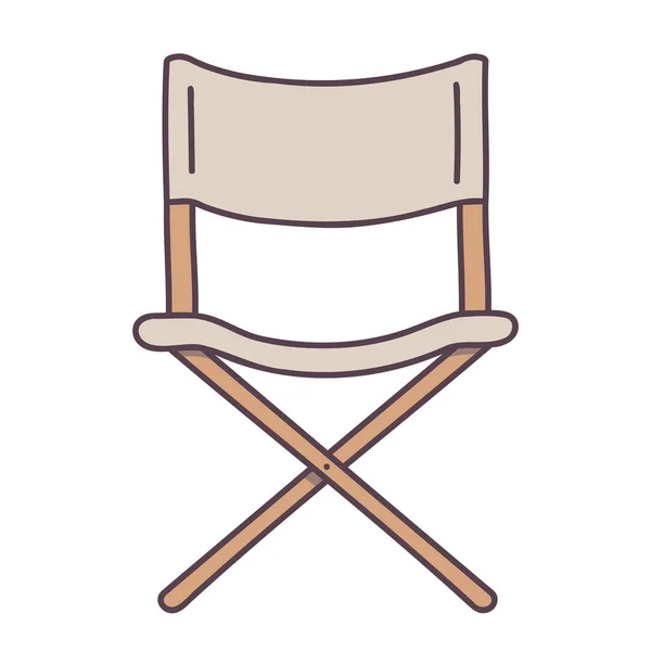 Camping Chair Icono Garabato Dibujado Mano — Vector de stock