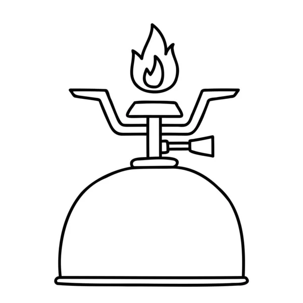 Camping Stove Hand Drawn Doodle Icon — Stock Vector
