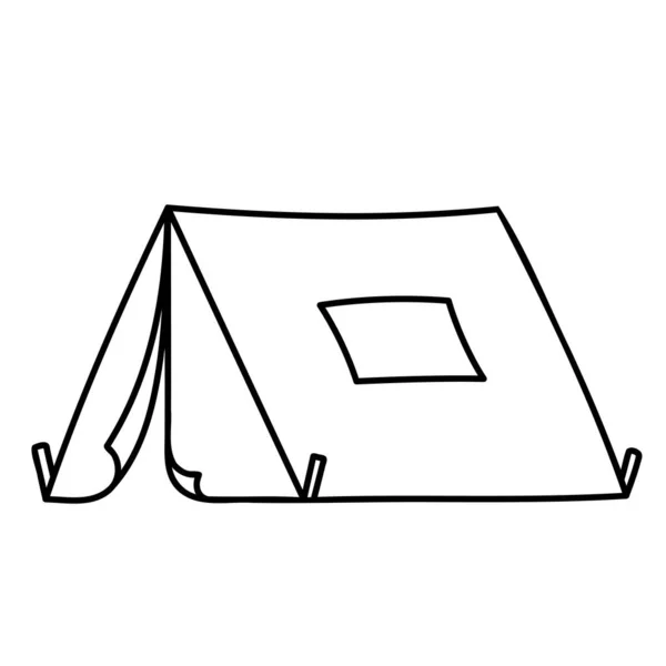Tent Hand Drawn Doodle Icon — Stock Vector
