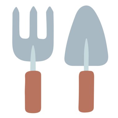 Bahçe aletleri. El Çizimi Yay Simgeleri.