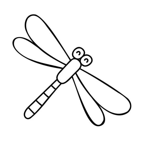 Dragonfly Hand Drawn Spring Icons — Stock Vector